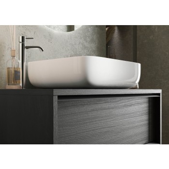 Meuble de salle de bain 2 tiroirs avec vasque en ACIER