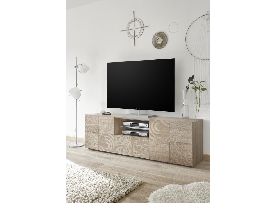 MIRO Meuble TV 2 Portes / 1 Tiroir 181x57x43 cm