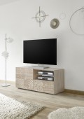 Petit meuble TV 1 porte 1 tiroir MIRO coloris chêne