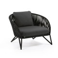 Fauteuil Brazie en corde noire