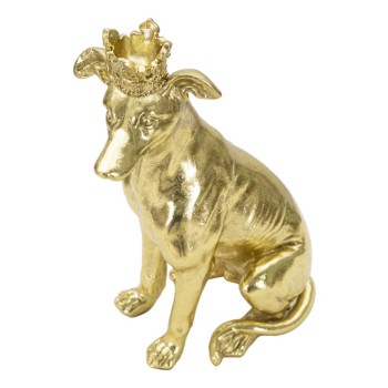 CHIEN AVEC COURONNE D'OR