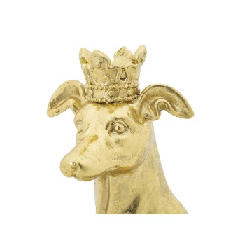 CHIEN AVEC COURONNE D'OR