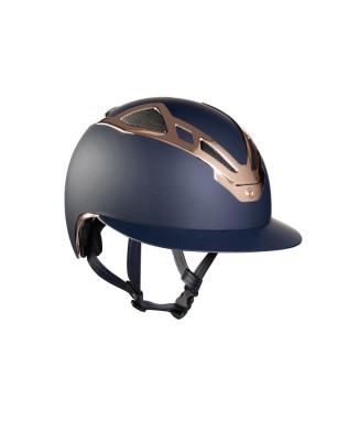 CASQUE APEX CHROME FEMME BLEU MAT/OR ROSE