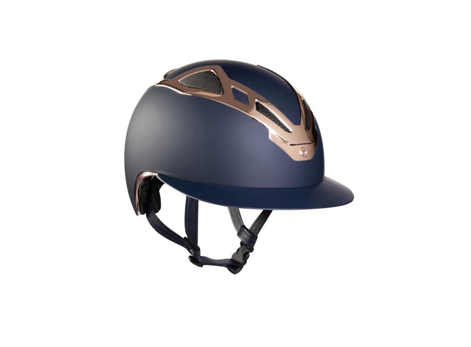 CASQUE APEX CHROME FEMME BLEU MAT/OR ROSE