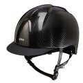 CASQUE E-LIGHT CARBON NOIR BRILLANT AVEC VISIÈRE NOIR MAT ET GRILLE EN ACIER INOXYDABLE