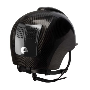 CASQUE E-LIGHT CARBON NOIR BRILLANT AVEC VISIÈRE NOIRE MÉTALLISÉE ET 3 INSERTS NOIR MÉTALLISÉ