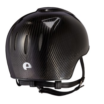 CASQUE E-LIGHT CARBON NOIR BRILLANT SANS VISIÈRE / GRILLE EN ACIER INOXYDABLE / SANGLE STANDARD