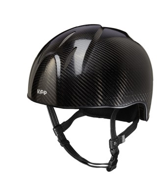 CASQUE E-LIGHT CARBON NOIR BRILLANT SANS VISIÈRE / GRILLE EN ACIER INOXYDABLE / SANGLE STANDARD