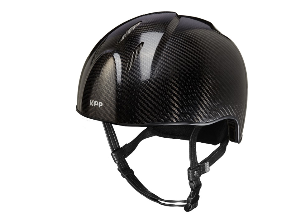 CASQUE E-LIGHT CARBON NOIR BRILLANT SANS VISIÈRE / GRILLE EN ACIER INOXYDABLE / SANGLE STANDARD