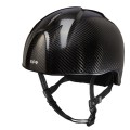 CASQUE E-LIGHT CARBON NOIR BRILLANT SANS VISIÈRE / GRILLE EN ACIER INOXYDABLE / SANGLE STANDARD