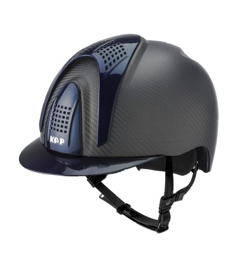 CASQUE E-LIGHT CARBON NOIR MAT AVEC VISIÈRE BLEU MÉTALLISÉ ET 3 INSERTS BLEU MÉTALLISÉ