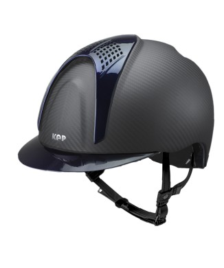 CASQUE E-LIGHT CARBON NOIR MAT AVEC VISIÈRE BLEU MÉTALLISÉ ET 2 INSERTS BLEU MÉTALLISÉ