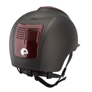 CASQUE E-LIGHT CARBON NOIR MAT AVEC VISIÈRE BOURGOGNE MÉTALLISÉE ET 2 INSERTS BOURGOGNE MÉTALLISÉS