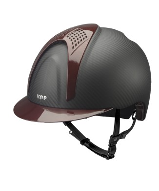 CASQUE E-LIGHT CARBON NOIR MAT AVEC VISIÈRE BOURGOGNE MÉTALLISÉE ET 2 INSERTS BOURGOGNE MÉTALLISÉS