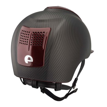 CASQUE E-LIGHT CARBON NOIR MAT AVEC VISIÈRE BOURGOGNE MÉTALLISÉE ET 3 INSERTS BOURGOGNE MÉTALLISÉS