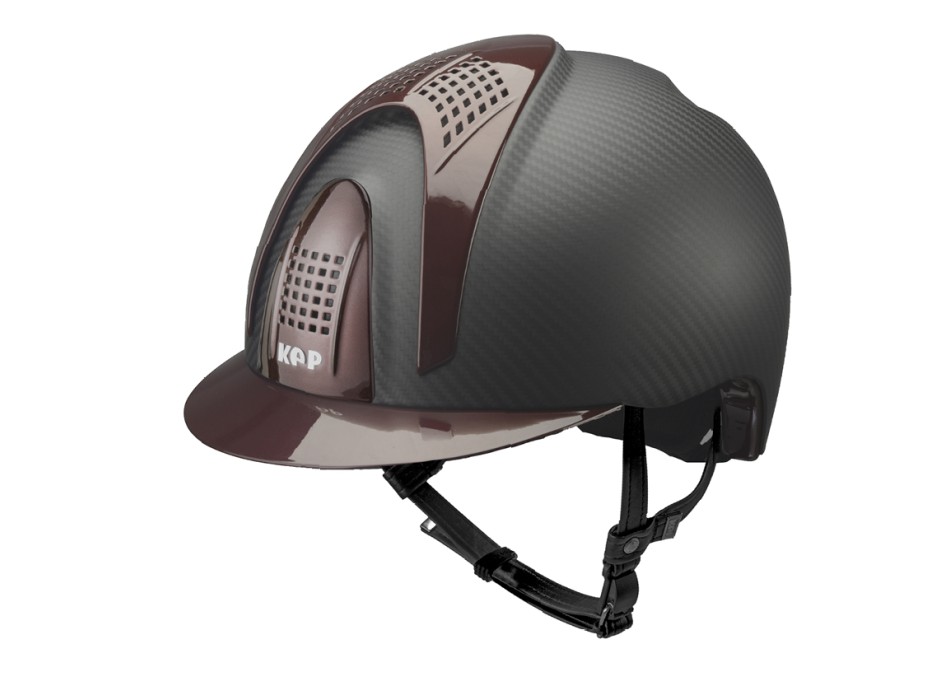 CASQUE E-LIGHT CARBON NOIR MAT AVEC VISIÈRE BOURGOGNE MÉTALLISÉE ET 3 INSERTS BOURGOGNE MÉTALLISÉS