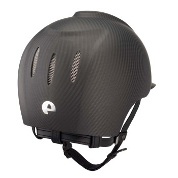 CASQUE E-LIGHT CARBON NOIR MAT AVEC VISIÈRE NOIR MAT ET GRILLE EN ACIER INOXYDABLE