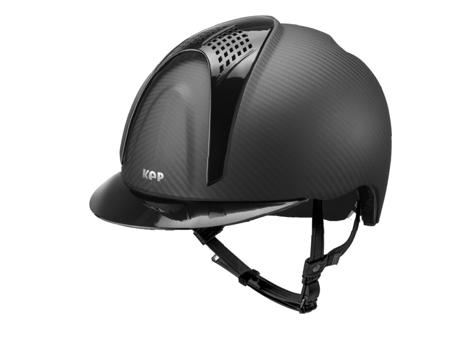 CASQUE E-LIGHT CARBON NOIR MAT AVEC VISIÈRE NOIRE MÉTALLISÉE ET 2 INSERTS NOIR MÉTALLISÉ