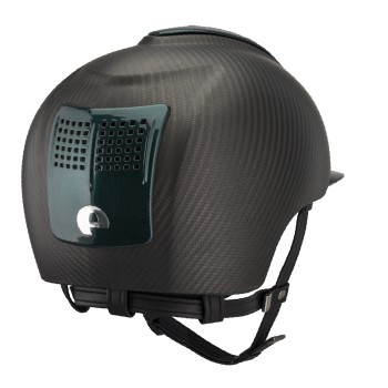 CASQUE E-LIGHT CARBON NOIR MAT AVEC VISIÈRE VERT MÉTALLISÉ ET 3 INSERTS VERT MÉTALLISÉ