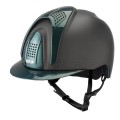 CASQUE E-LIGHT CARBON NOIR MAT AVEC VISIÈRE VERT MÉTALLISÉ ET 3 INSERTS VERT MÉTALLISÉ