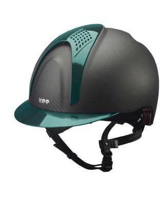 CASQUE E-LIGHT CARBON NOIR MAT AVEC VISIÈRE VERT MÉTALLISÉ ET 2 INSERTS VERT MÉTALLISÉ