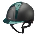 CASQUE E-LIGHT CARBON NOIR MAT AVEC VISIÈRE VERT MÉTALLISÉ ET 2 INSERTS VERT MÉTALLISÉ