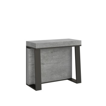 Console Asia structure Anthracite - Console extensible 90x40/288 cm Asia Frêne Blanc structure Anthracite