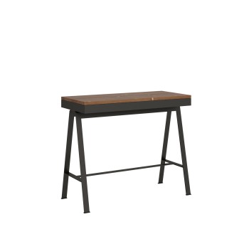 Console Evolution Banc Structure Anthracite - Console Extensible 90x40/196 cm Petit Banc Evolution Chêne Nature Structure Anthracite