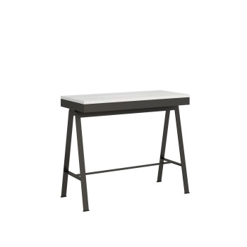 Console Evolution Banc Structure Anthracite - Console Extensible 90x40/196 cm Petit Banc Evolution Chêne Nature Structure Anthracite