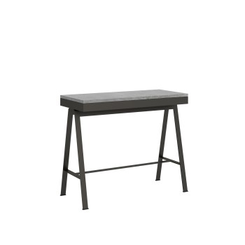 Console Evolution Banc Structure Anthracite - Console Extensible 90x40/196 cm Petit Banc Evolution Chêne Nature Structure Anthracite