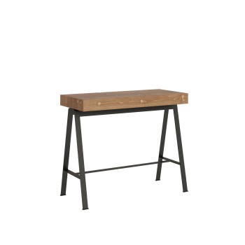 Banc Console structure Anthracite - Console extensible 90x40/190 cm Petit Banc en Sapin Teint structure Anthracite