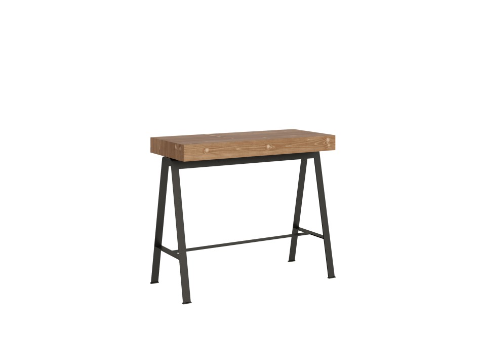 Banc Console structure Anthracite - Console extensible 90x40/190 cm Petit Banc en Sapin Teint structure Anthracite