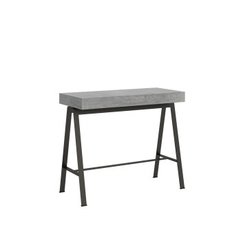 Banc Console structure Anthracite - Console extensible 90x40/196 cm Banco Small Frêne Blanc structure Anthracite