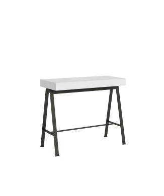 Banc Console structure Anthracite - Console extensible 90x40/196 cm Banco Small Frêne Blanc structure Anthracite