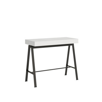 Banc Console structure Anthracite - Console extensible 90x40/196 cm Banco Small Frêne Blanc structure Anthracite