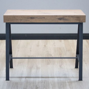 Banc Console Structure Anthracite - Console Extensible 90x40/196 cm Petit Banc Premium Chêne Nature Structure Anthracite