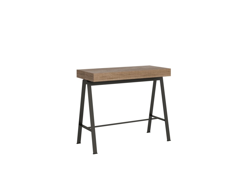 Banc Console Structure Anthracite - Console Extensible 90x40/196 cm Petit Banc Premium Chêne Nature Structure Anthracite