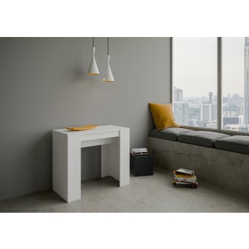 Basic Console - Console extensible 90x48/204 cm Basic Small Frêne Blanc