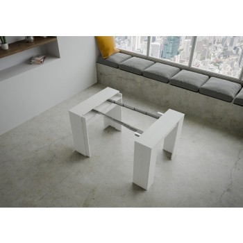 Basic Console - Console extensible 90x48/204 cm Basic Small Frêne Blanc