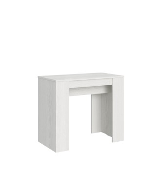 Basic Console - Console extensible 90x48/204 cm Basic Small Frêne Blanc