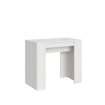 Basic Console - Console extensible 90x48/204 cm Basic Small Frêne Blanc