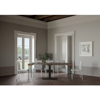 Console Capital structure Anthracite - Console extensible 90x40/196 cm Capital Small Frêne Blanc structure Anthracite