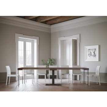 Console Capital structure Anthracite - Console extensible 90x40/300 cm Capital Frêne Blanc structure Anthracite