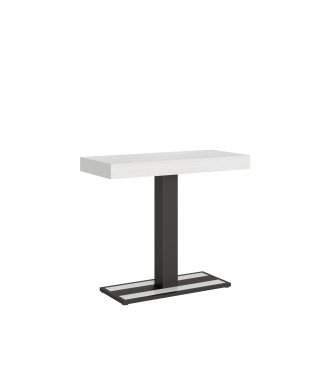 Console Capital avec structure Anthracite - Console extensible 90x40/300 cm Capital Frêne Blanc avec structure Anthracite