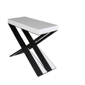 Console Diago structure Anthracite - Console extensible 90x40/196 cm Diago Small Frêne Blanc structure Anthracite