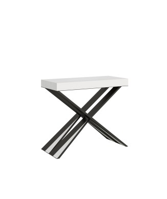 Console Diago structure Anthracite - Console extensible 90x40/196 cm Diago Small Frêne Blanc structure Anthracite