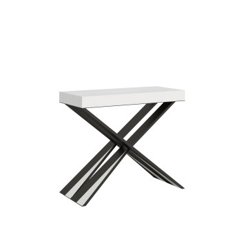 Console Diago structure Anthracite - Console extensible 90x40/196 cm Diago Small Frêne Blanc structure Anthracite