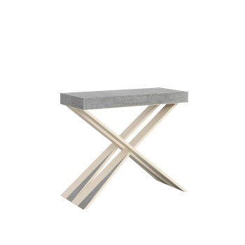 Console Diago avec cadre Blanc - Console extensible 90x40/196 cm Diago Small Frêne Blanc avec cadre Blanc