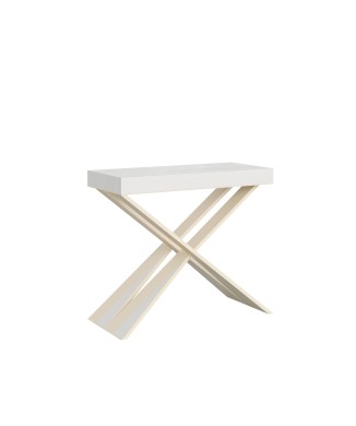 Console Diago avec cadre Blanc - Console extensible 90x40/196 cm Diago Small Frêne Blanc avec cadre Blanc