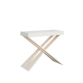 Console Diago avec cadre Blanc - Console extensible 90x40/196 cm Diago Small Frêne Blanc avec cadre Blanc